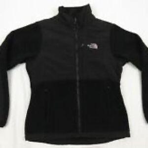 The North Face TNF Polartec Denali Fleece Black Womens Full Zip Coat Jacket M